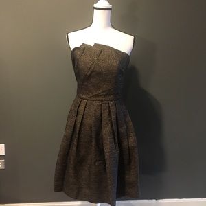 *NEW* Halston Heritage black/gold strapless dress